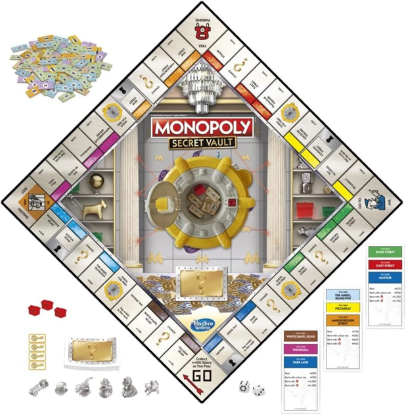 Picture of Monopoly Secret Vault Board Game for Kids Ages 8 and Up Family Board Game