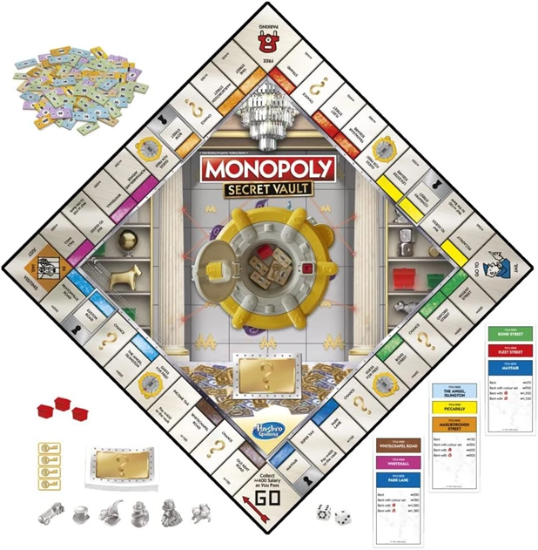 Picture of Monopoly Secret Vault Board Game for Kids Ages 8 and Up Family Board Game
