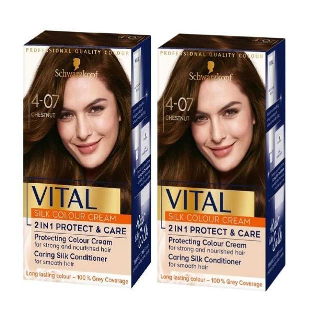 Picture of Schwarzkopf Vital Silk Colour Cream Chestnut x2 4-07
